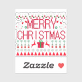 Merry Christmas Ugly Sweater Knit Pattern シール (シート)