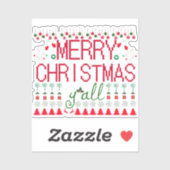 Merry Christmas Ugly Sweater Knit Pattern シール (シート)
