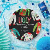 Merry Christmas Ugly Sweater Party Paper Plate ペーパープレート (パーティー)