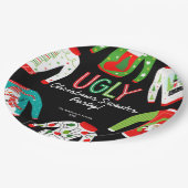 Merry Christmas Ugly Sweater Party Paper Plate ペーパープレート (アングル)