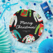 Merry Christmas Ugly Sweater Party Paper Plate ペーパープレート (パーティー)