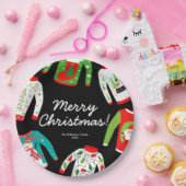 Merry Christmas Ugly Sweater Party Paper Plate ペーパープレート (パーティー)