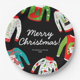 Merry Christmas Ugly Sweater Party Paper Plate ペーパープレート