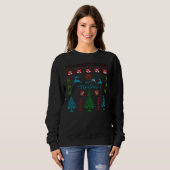 Merry Christmas Ugly Sweater Pattern Holiday スウェットシャツ (正面フル)