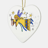 Merry Christmas Ukrainian folk art Angel セラミックオーナメント (左)