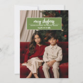 Merry Christmas - Vertical Photo Greeting on Top シーズンカード (正面)