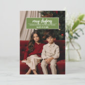 Merry Christmas - Vertical Photo Greeting on Top シーズンカード (スタンド正面)