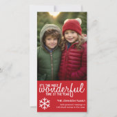 Merry Christmas - Vertical Red Photo Greeting シーズンカード (正面)