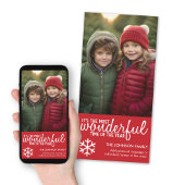 Merry Christmas - Vertical Red Photo Greeting シーズンカード