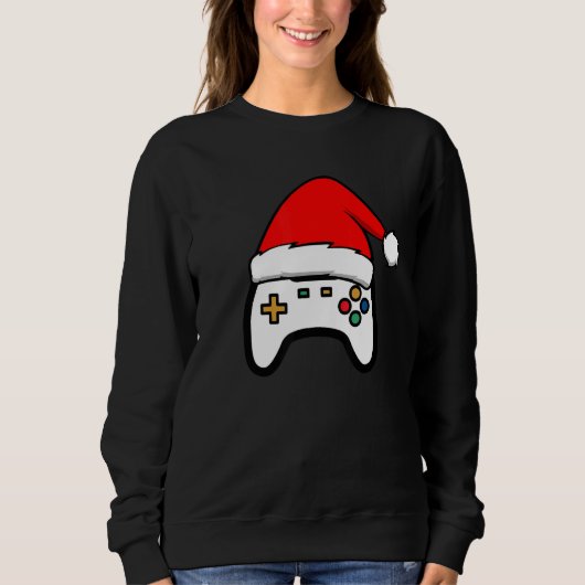 Merry Christmas Video Game Santa Hat  For Gamer Bo スウェットシャツ (正面)