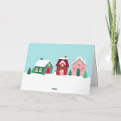 Merry Christmas Village Greeting Card カード (裏面)