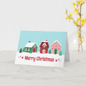 Merry Christmas Village Greeting Card カード (黄色い花)