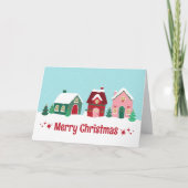 Merry Christmas Village Greeting Card カード (正面)