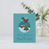 Merry Christmas Village Ornament Card シーズンポストカード (スタンド正面)