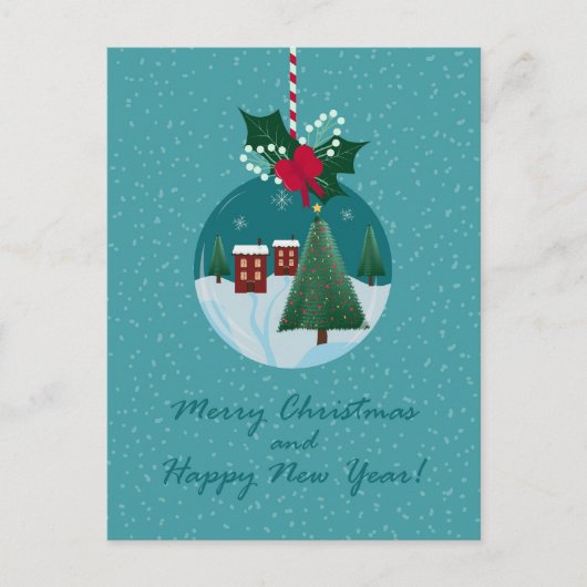 Merry Christmas Village Ornament Card シーズンポストカード (正面)