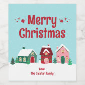 Merry Christmas Village Wine Label ワインラベル (シングルラベル)