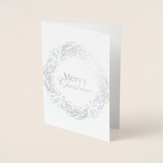 Merry Christmas Vintage Botanical. 箔カード (正面)