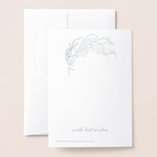 Merry Christmas Vintage Botanical. 箔カード (裏面封筒付き)