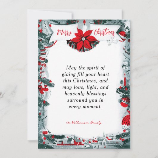 Merry Christmas Vintage Holiday Card シーズンカード (正面)
