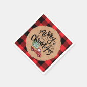 Merry Christmas Vintage Truck Script Napkins スタンダードカクテルナプキン (角)
