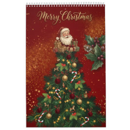 Merry Christmas Wall Calendar - Vintage Santa & Fe カレンダー