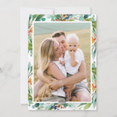 Merry Christmas Watercolor Greenery Photo シーズンカード (裏面)