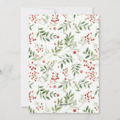 Merry Christmas Watercolor Holly Frame Photo シーズンカード (裏面)