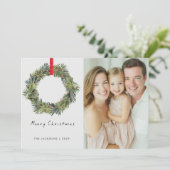 Merry Christmas Watercolor wreath  シーズンカード (スタンド正面)