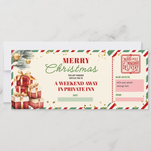 Merry Christmas Weekend Holiday Voucher Gift (正面)