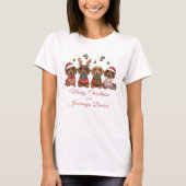 Merry Christmas Weiner Dachshund Holiday Tシャツ (正面)