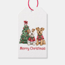 Merry Christmas Welsh Wire Fox Terrier Dogs ギフトタグ