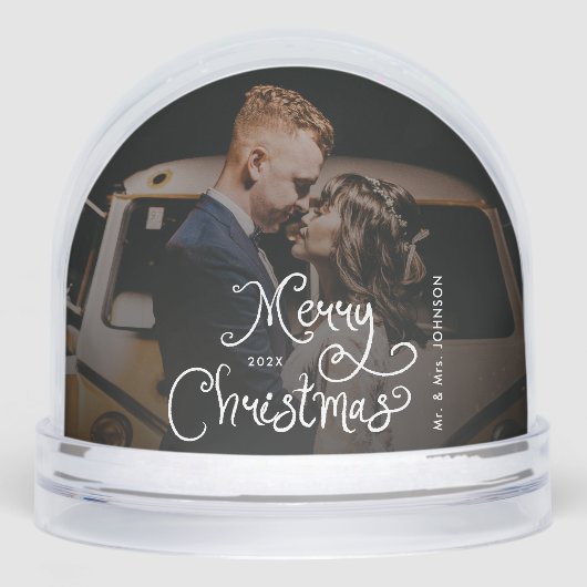 Merry Christmas Whimsical Script Custom Photo (正面)