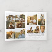 Merry Christmas Whimsical Script Family 12 Photos 箔グリーティングカード (内側レイダウン)