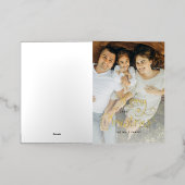 Merry Christmas Whimsical Script Family 12 Photos 箔グリーティングカード (外側レイダウン)