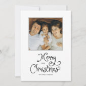 Merry Christmas Whimsical Script  Family 7 Photos シーズンカード (正面)