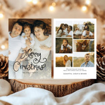 Merry Christmas Whimsical Script  Family 7 Photos