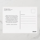 Merry Christmas Whimsical Script Family Photo 箔シーズンポストカード (裏面)