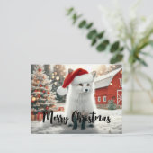 Merry Christmas White Fox ポストカード (スタンド正面)