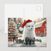 Merry Christmas White Fox ポストカード (正面/裏面)