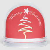 Merry Christmas White Scribble Tree + Star Red  (正面)