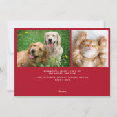 Merry Christmas White Script Photo Strip シーズンカード (裏面)