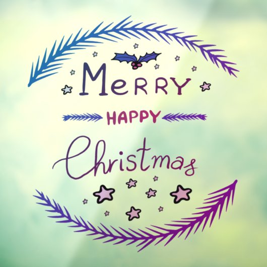 Merry Christmas Window Cling ウィンドウサイン (シート3)