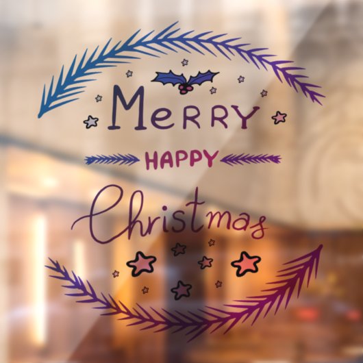 Merry Christmas Window Cling ウィンドウサイン (シート2)