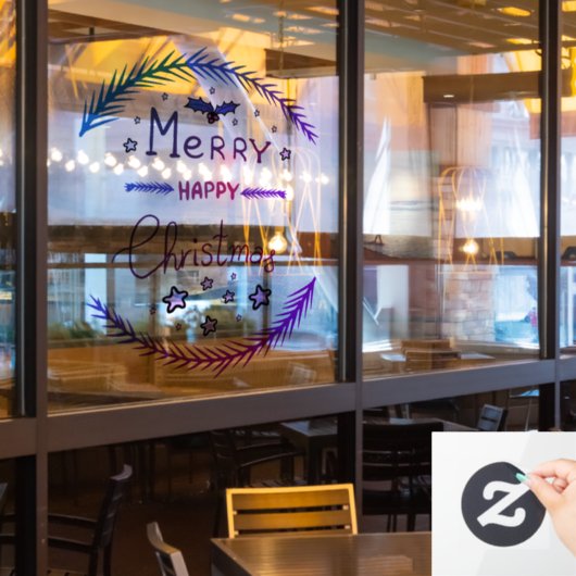 Merry Christmas Window Cling ウィンドウサイン (レストラン窓)