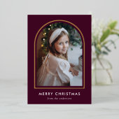 Merry Christmas Wine Arch Photo 箔シーズンカード (立ち正面)