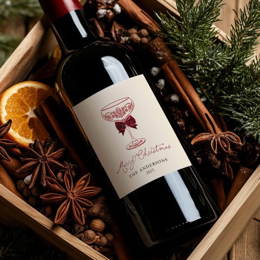 Merry Christmas Wine Bottle Gift Label ワインラベル