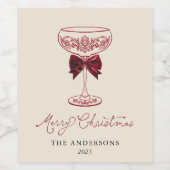 Merry Christmas Wine Bottle Gift Label ワインラベル (シングルラベル)