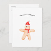 Merry Christmas Winter Gingerbread Man Card ポストカード (正面/裏面)