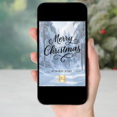 Merry Christmas winter snow business logo シーズンカード