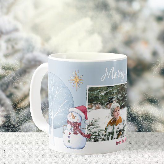 Merry Christmas Winter Two Photo Keepsake コーヒーマグカップ